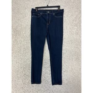 Levis Skinny Jeans Womens 31 Blue Dark Wash Mid Rise Stretch Denim Pants 31x29